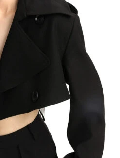 Boxy Cropped Double Breasted Trench Jacket -Modern Wear Shop 503a9fa5d90743b09f3cd8a6f4ec6045