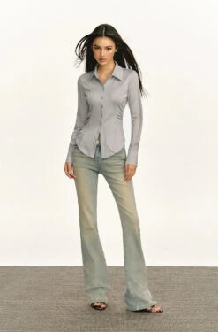 Classic Button-Up Long Sleeve Blouse -Modern Wear Shop 506072b54792df475e02645af6957755