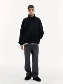 Stand Collar Zip-Up Sweatshirt Jacket With Elastic Hem 29 Stand Collar Zip-Up Sweatshirt Jacket With Elastic Hem -Modern Wear Shop 507025d516599222499c4384a1a1aabe