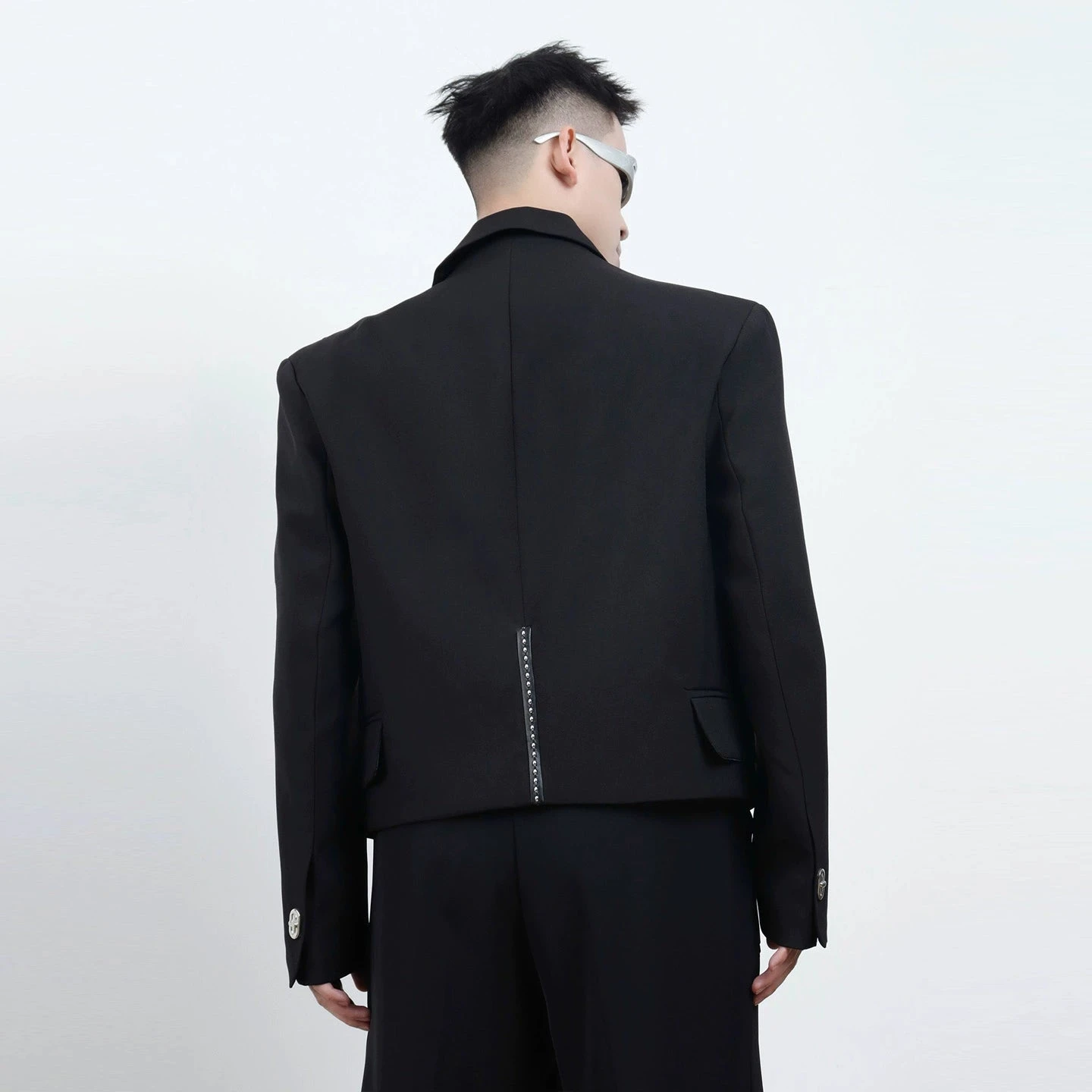 Structured Blazer With Carabiner Buckle Closures 3 Structured Blazer With Carabiner Buckle Closures - Image 3