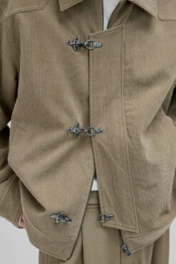 Fireman Clasp-Buckle Corduroy Collared Jacket -Modern Wear Shop 5102b0d3eb696bbd7261de6cc6f2468b