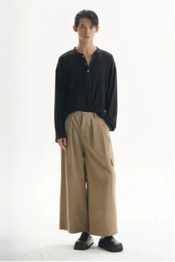 Textured Long Sleeve Lightweight Henley Top -Modern Wear Shop 516761ec56c8880a4605b09d621fbcab