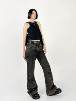 Wide Leg Denim Jeans With Contrast Stitching 24 Wide Leg Denim Jeans With Contrast Stitching -Modern Wear Shop 51c59602c75da2d8176046843ee05ed9