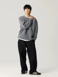 Oversized Crewneck Waffle-Weave Knit Sweater -Modern Wear Shop 52c903080b2195e017d69720399086be