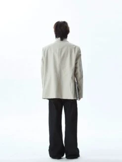 Double Breasted Structured Shoulder Blazer With Wide Lapel -Modern Wear Shop 52e608f146531147abd9b2f7dcbce179