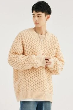 Cable Knit Ribbed Trim Sweatshirt -Modern Wear Shop 5316b329bd80dc16d2e7c4b4efec6f98