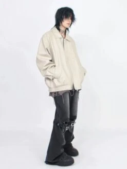 Oversized Zip Leather Jacket With Pockets 18 Oversized Zip Leather Jacket With Pockets -Modern Wear Shop 53580212dbc10aa6eed31423edc31e31