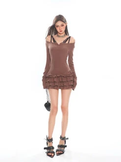 Tiered Ruffle Long Sleeve Mini Dress With Lace Trim 35 Tiered Ruffle Long Sleeve Mini Dress With Lace Trim -Modern Wear Shop 538504d68b6903245b38696585c22efc