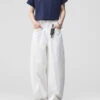 Wide Leg Utility Trousers With Belt Loop