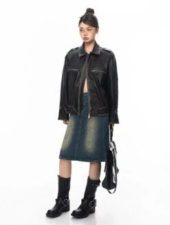 Vintage Faux Leather Stitch-Detail Jacket With Front Zip Pockets 20 Vintage Faux Leather Stitch-Detail Jacket With Front Zip Pockets -Modern Wear Shop 53e63364c98bec5fd9974f8e7ab6ec64