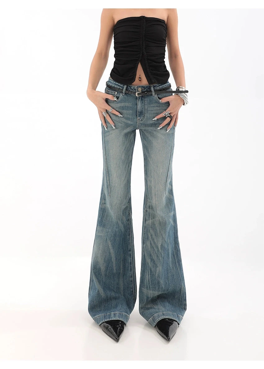 High Waist Vintage Wash Bell Bottom Jeans 15 High Waist Vintage Wash Bell Bottom Jeans - Image 15