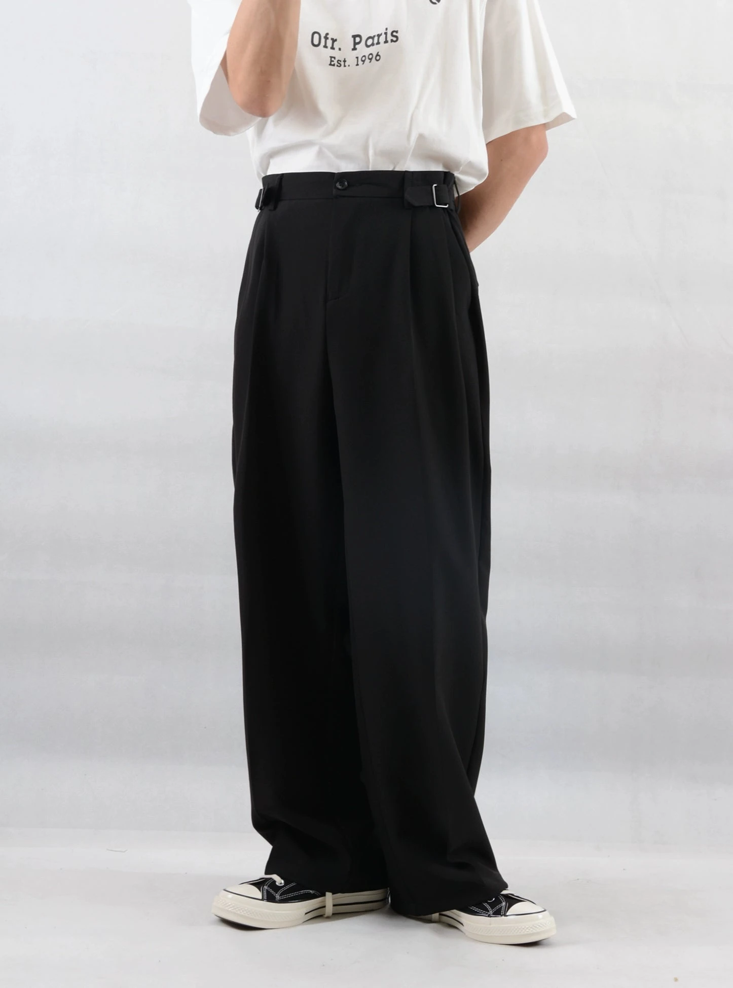 Wide Leg Pleated Trousers With Buckle Detail 10 Wide Leg Pleated Trousers With Buckle Detail - Image 10