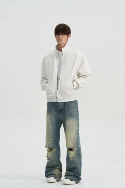 Mock Neck Drop Shoulder Zip Jacket 26 Mock Neck Drop Shoulder Zip Jacket -Modern Wear Shop 555b7151b1b0bc02c95ef868684e0d6e