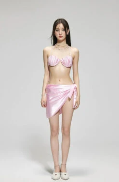 Shell Halter Bikini Set With Sarong Skirt -Modern Wear Shop 55827f43293bede778c049f5e0eb5644