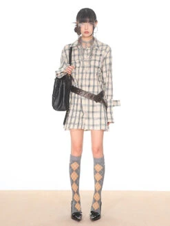 Flare Long Sleeve Pleated Mini Shirt-Dress -Modern Wear Shop 55ce7709a53cbe9d095d7a6eb3c8588c