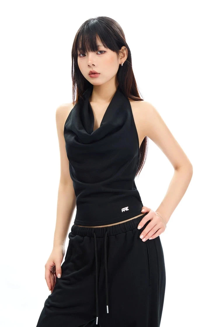 Cowl Neck Satin Halter Crop Top 9 Cowl Neck Satin Halter Crop Top - Image 9