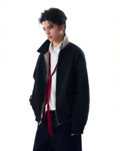 Oversized Houndstooth Reversible Zip Jacket With Elastic Trim 24 Oversized Houndstooth Reversible Zip Jacket With Elastic Trim -Modern Wear Shop 562a4d4a3aec843c3d3de7b79e44b942