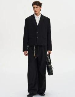 Notched Lapel Mid Crop Blazer With Embroidery Detail -Modern Wear Shop 5654bcb6b9ff31682f95f26a383e319b