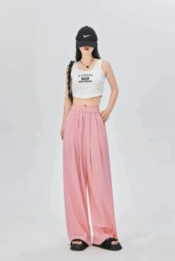Elastic Waist Pleated Trousers With Pockets -Modern Wear Shop 56d541391c206447439b770b28b56f36