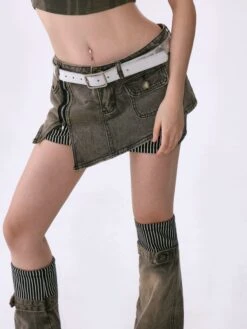 Frayed Hem Denim Sandblast Mini Skirt And Jean Leg Warmers Two-Piece Set 8 Frayed Hem Denim Sandblast Mini Skirt And Jean Leg Warmers Two-Piece Set -Modern Wear Shop 56d9e2e4750631571dcca6d2e43078fe