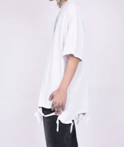 Distressed T-Shirt With Chain Accessory -Modern Wear Shop 574ec22affadeda4dfa7d8d88ef52fe4