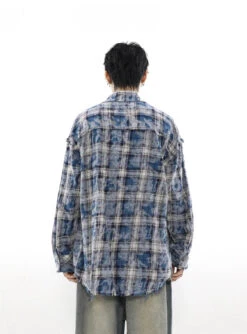 Plaid Tye-Dye Print Flannel Shirt 22 Plaid Tye-Dye Print Flannel Shirt -Modern Wear Shop 578332cb7496951970b58408744cc347