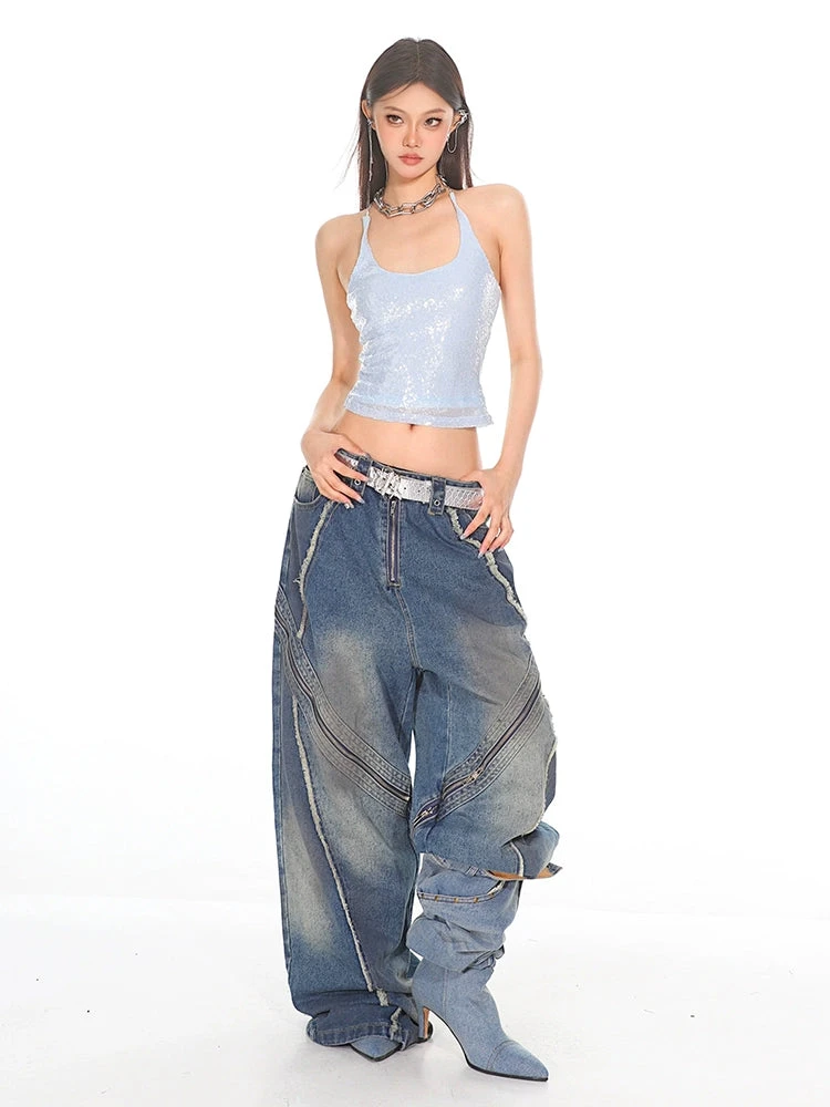 Sequin Halter Low-Cut Crop Top 13 Sequin Halter Low-Cut Crop Top - Image 13