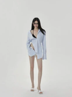 Striped Long-Sleeve Oversized Button-Up Shirt 17 Striped Long-Sleeve Oversized Button-Up Shirt -Modern Wear Shop 57f5c6fa5e751d8a3f4f702dc49acd5f