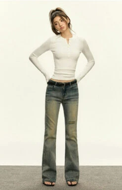 Ribbed Long Sleeve O-Neck Henley Top 22 Ribbed Long Sleeve O-Neck Henley Top -Modern Wear Shop 580f592c378390914f3f4cc2f2d3dc36