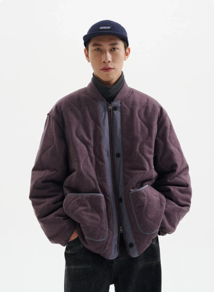 Quilted Drop Shoulder Button Jacket With Front Pockets 17 Quilted Drop Shoulder Button Jacket With Front Pockets - Image 17