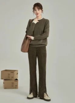 Contrast Cuff Ribbed Hem Sweater -Modern Wear Shop 58e099e82f1a868647422ebb934f9fa9