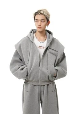 Oversized Cropped Zip Hoodie And Wide-Leg Sweatpant Tracksuit Set 22 Oversized Cropped Zip Hoodie And Wide-Leg Sweatpant Tracksuit Set -Modern Wear Shop 5966245b8168514a5f21c39ae6e01190
