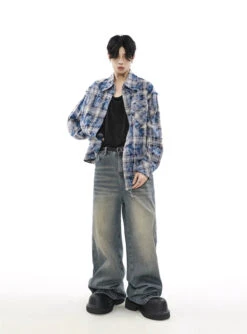 Plaid Tye-Dye Print Flannel Shirt 23 Plaid Tye-Dye Print Flannel Shirt -Modern Wear Shop 598c4477ec186aec231fbb35dea4d5b5