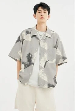 Abstract Print Short Sleeve Button Shirt 6 Abstract Print Short Sleeve Button Shirt -Modern Wear Shop 59cc1f052de192b958f220250aa89df5