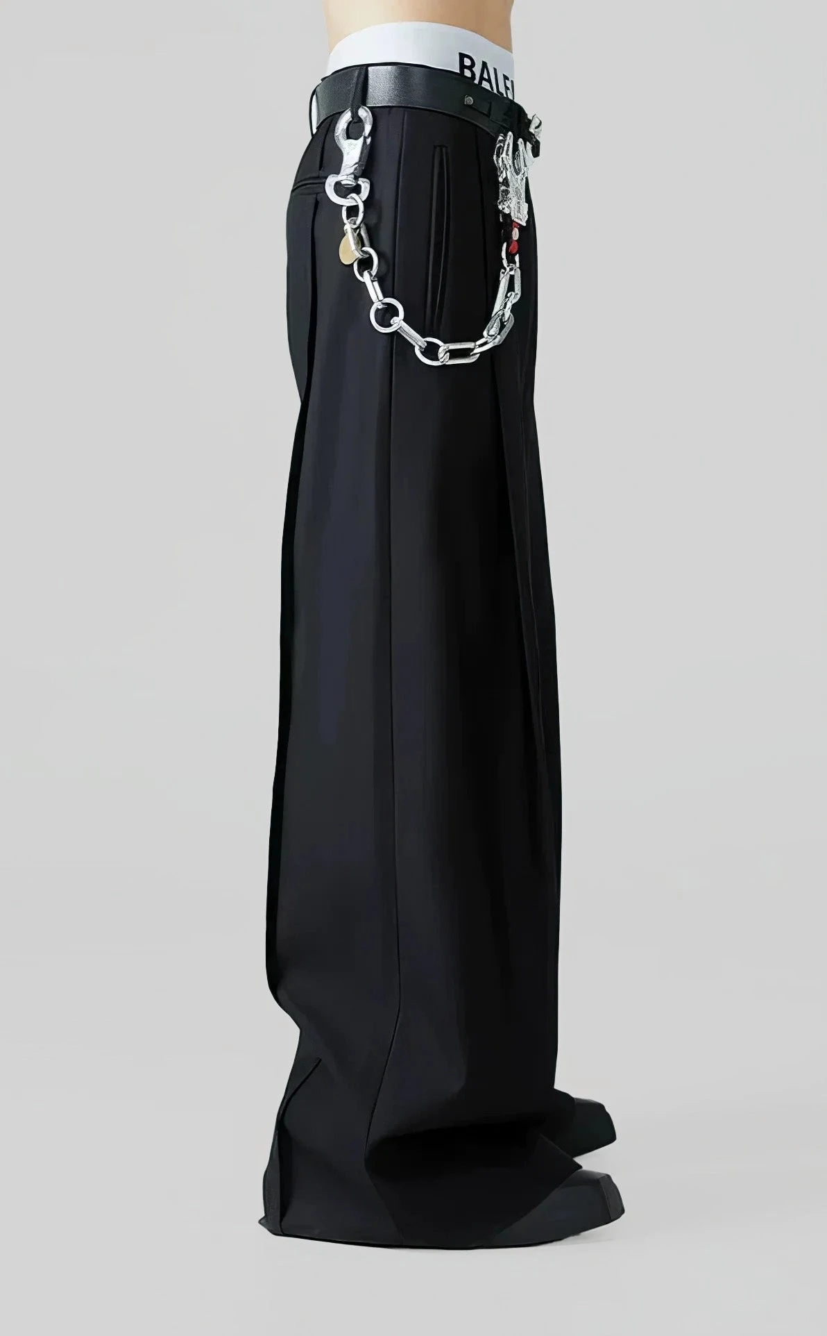 Wide Leg Tailored Trousers With Fold-Over Pleat 5 Wide Leg Tailored Trousers With Fold-Over Pleat - Image 5