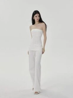 Slim Fit Faux Linen Pants With Pockets -Modern Wear Shop 5a0523a414ba45c6c24856e16bf48874