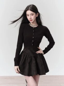 Cropped Knit Cardigan With Flower Buttons 13 Cropped Knit Cardigan With Flower Buttons -Modern Wear Shop 5a0bf9cf1cca198cf06d6c5d999dabd0