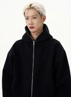 Oversized Zip-Up Zip-Through Hoodie Jacket -Modern Wear Shop 5a1a301979c668f0033934459d3c8f94