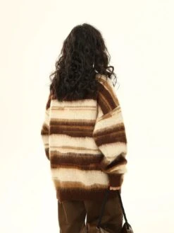 Striped Oversized Drop Shoulder Fuzzy Sweater -Modern Wear Shop 5aafb193015342d101ffcca136e6add7