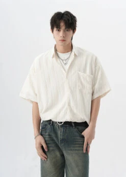 Textured Cable Knit Button-Up Shirt -Modern Wear Shop 5ad091f8066560eacaf579a8939c6f94