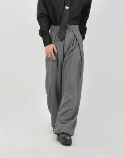 Wide Leg Pleated Palazzo Trousers With Belt Detail -Modern Wear Shop 5b02ea9665c0106c82f9439e2a44588c