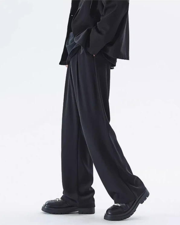 Wide Leg Tailored Lightweight Trousers With Belt Detail 6 Wide Leg Tailored Lightweight Trousers With Belt Detail - Image 6