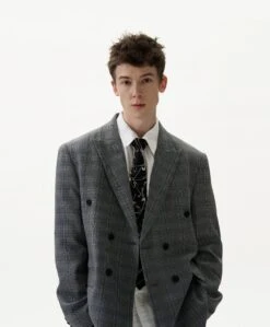 Oversized Distressed Hem Plaid Double-Breasted Blazer -Modern Wear Shop 5b7ee1568698d8aba7ec2a61e9af8bdd