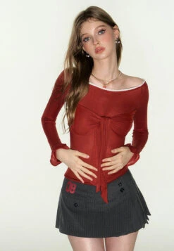 Slim Off Shoulder Ruched Top With Front Knot Tie 13 Slim Off Shoulder Ruched Top With Front Knot Tie -Modern Wear Shop 5cfb195dbc9630b5d9ac47123259e3c2