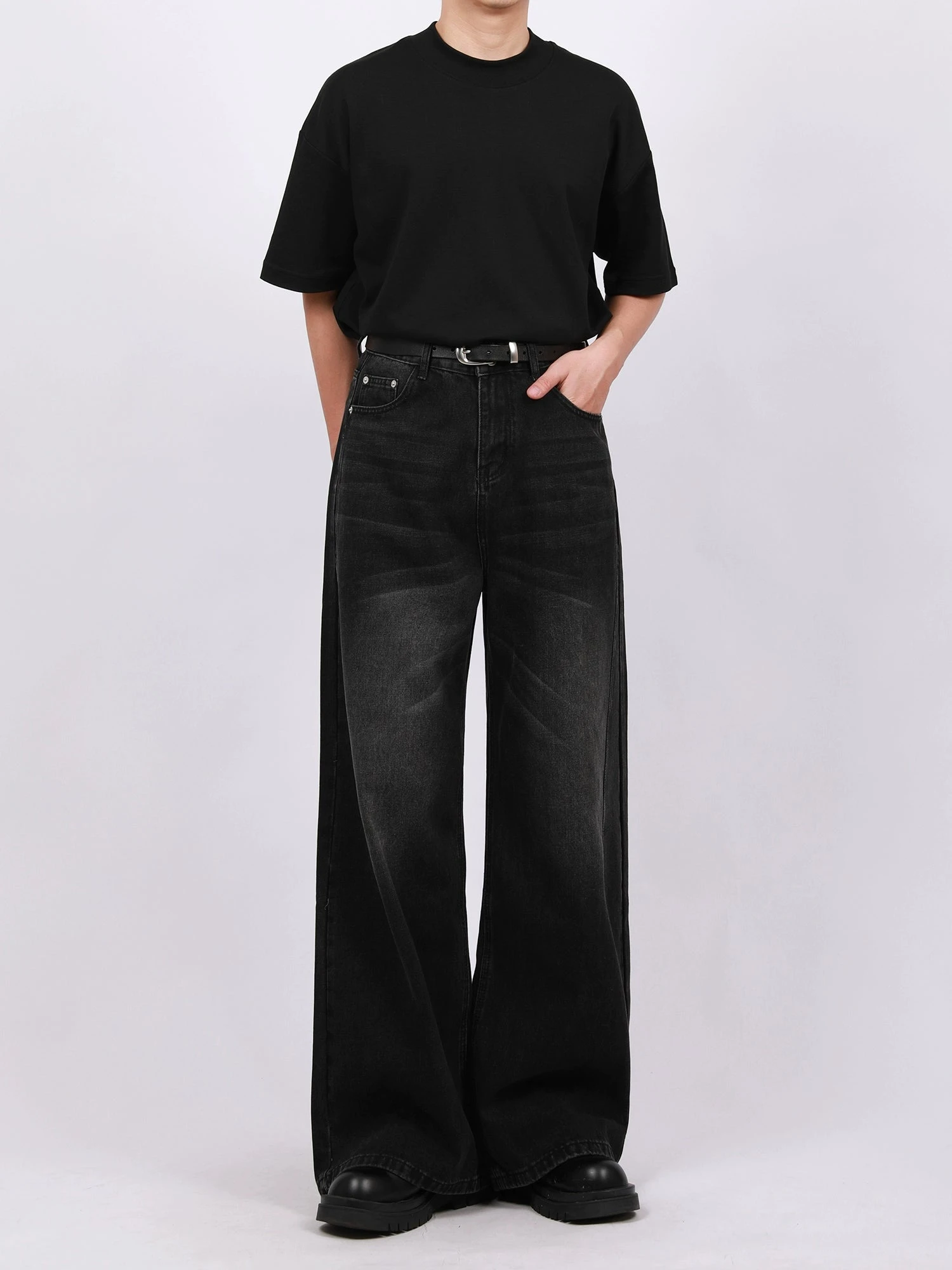 Vintage Washed Wide Leg Denim Pants 3 Vintage Washed Wide Leg Denim Pants - Image 3