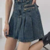 Zip Pocket Denim Mini Skirt