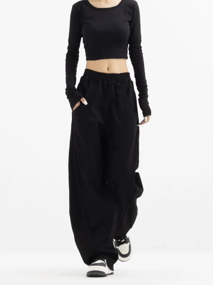 High-Waisted Wide-Leg Paneled Joggers 6 High-Waisted Wide-Leg Paneled Joggers - Image 6