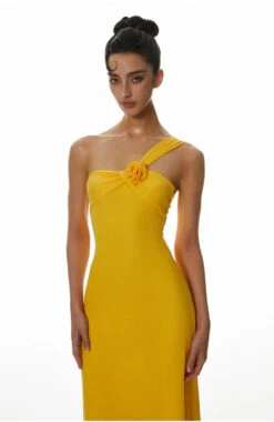 One-Shoulder Maxi Dress With Floral Strap Detail -Modern Wear Shop 5db0b201de6c91e0b8af7148b0d6a820