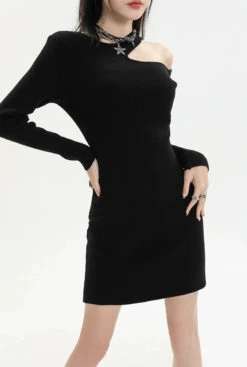 Asymmetric Collar Long Sleeve Bodycon Mini Dress 18 Asymmetric Collar Long Sleeve Bodycon Mini Dress -Modern Wear Shop 5dfb3f5a7d98f4a546631e27c321e295