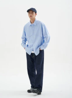 Long Sleeve Button Shirt With Chest Panel Detail -Modern Wear Shop 5e2e15fd3d4420437d746e6e9cc07d5f